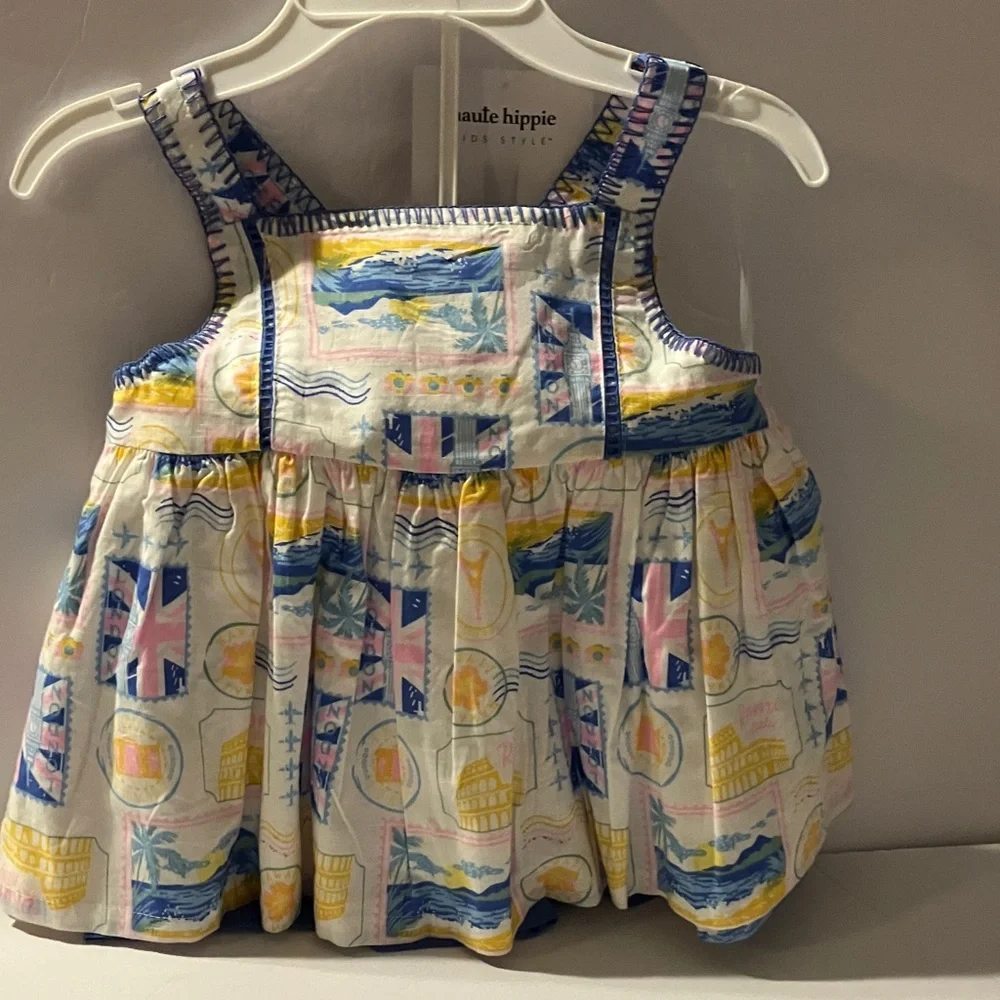 Haute Hippie‎ Kids Travel Design (London, Rome, Beach) Shirt, Shorts and Bow Set